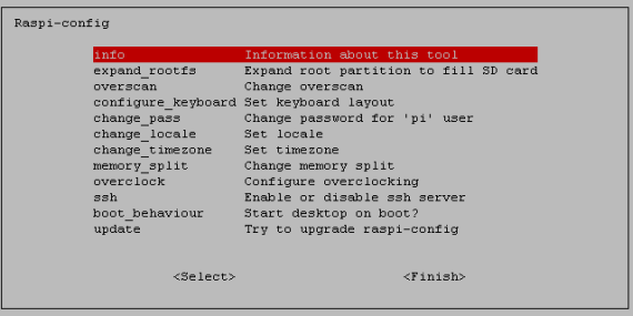 raspi-confi-menü